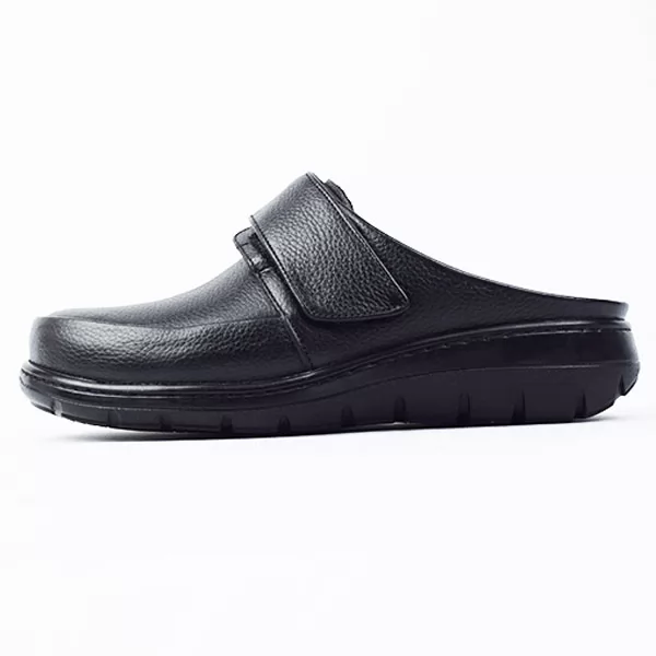 Sabot pour femme s010-1 noir cuir .......... sandale médicale femme confortable Maroc